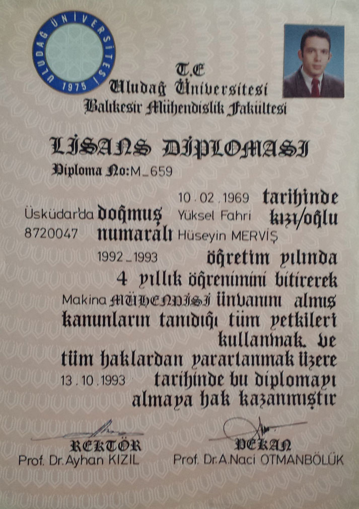 Mühendislik Fakültesi Lisans Diploması